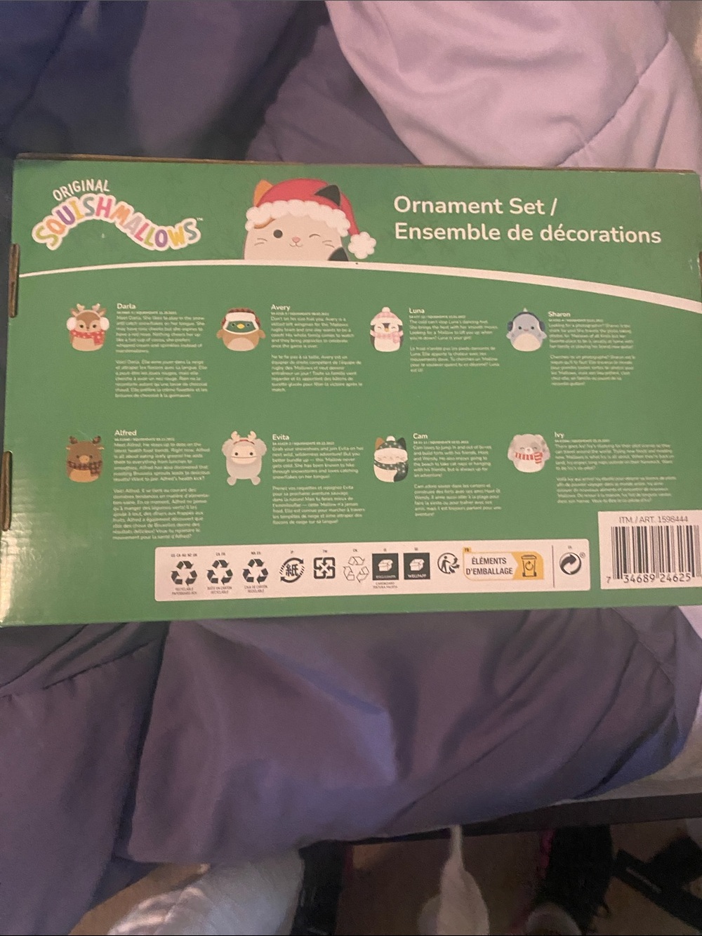 Squishmallows Holiday Plush Ornament Set - Green, Red, White, Blue, Brown - Picture 4 of 5